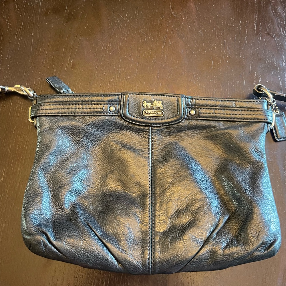 Gently used from 2000’s black Coach cross-body purse